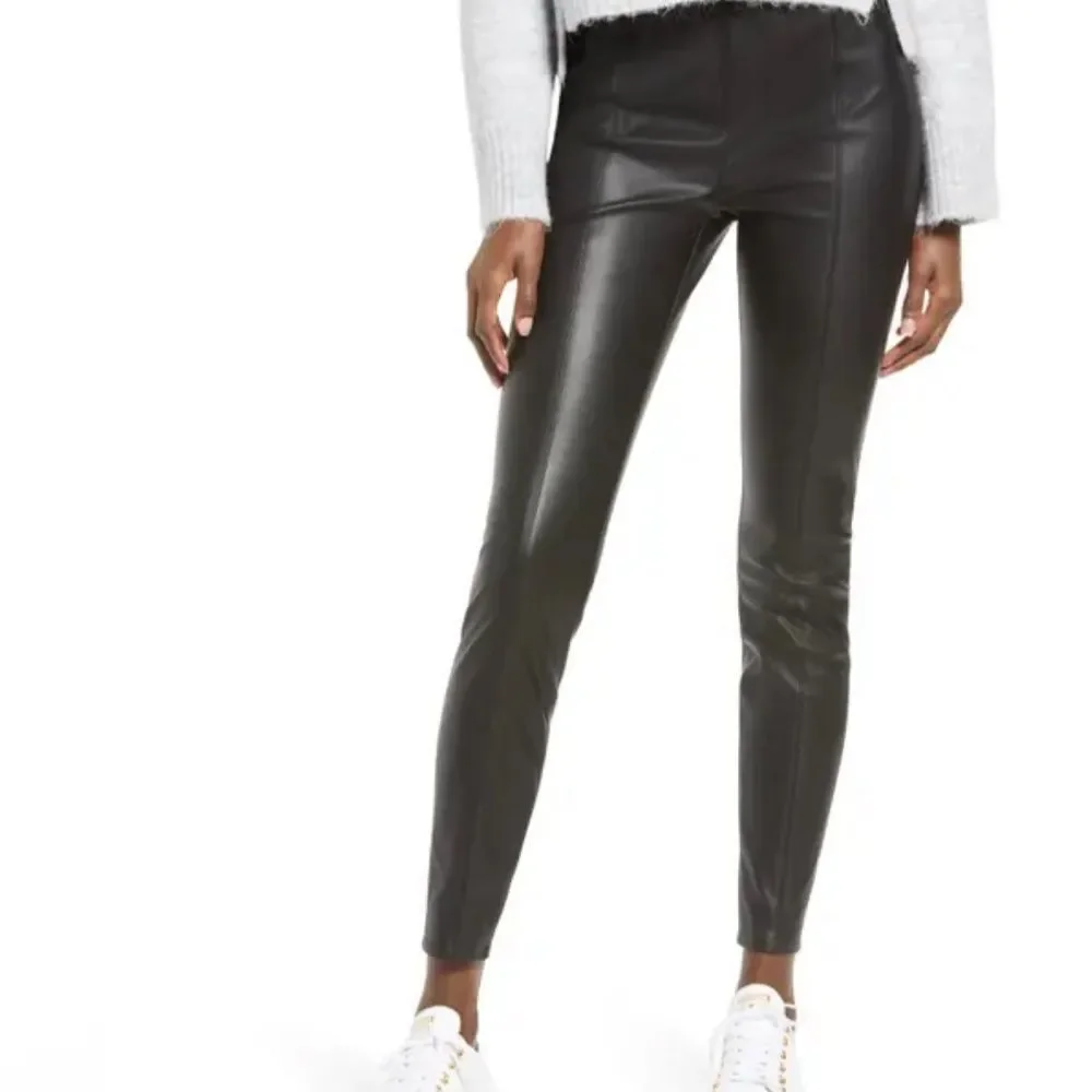 Black faux leather leggings - Picture 6 of 10